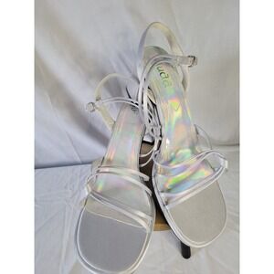 Mudd Orley Sandals Silver‎ Women's Size 11M Y2K Prom Wedding Formal Halographic